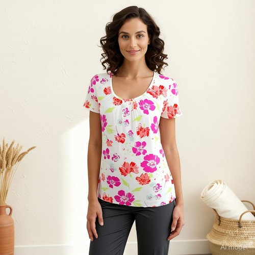 Boho shirt mehrfarbig blumen - boho,