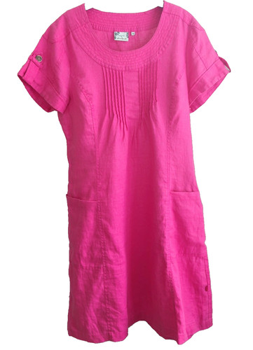 Jackpot kleid leinen pink - kleid,